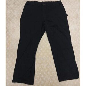 Carhartt Work Pants Men's 44x32 Black Canvas Carpenter Dungarees Loose Fit